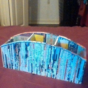 Multi colored newspaper storage
